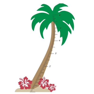 Décalcomanie murale graphique de croissance palm tree