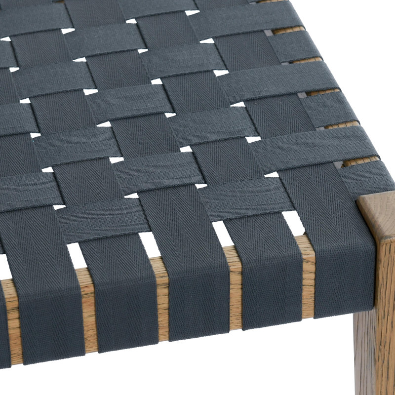 Orlando 62" Oak Wood Charcoal Bench, Brown/Charcoal