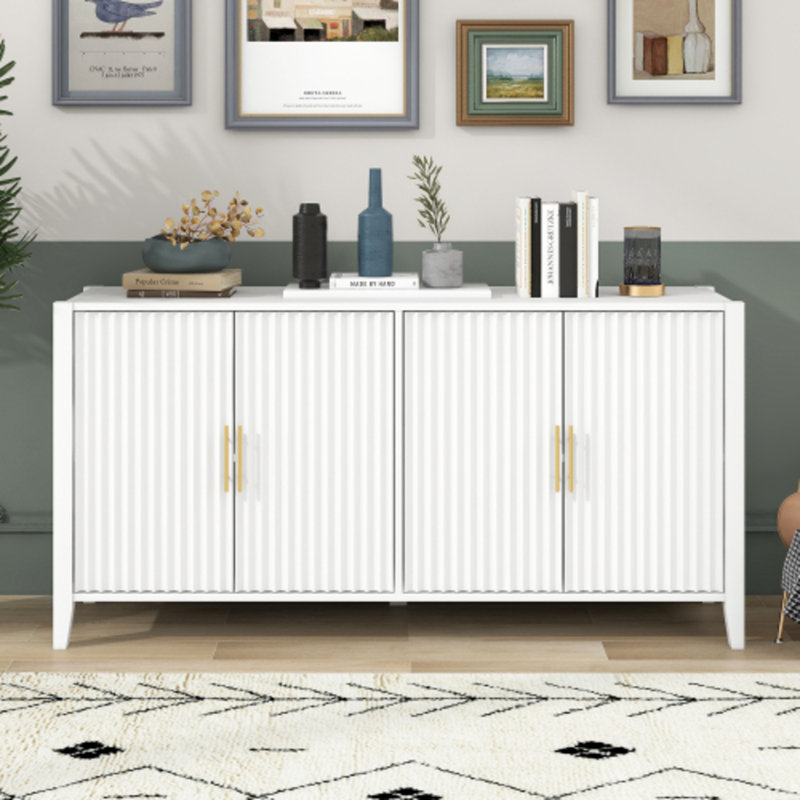 Armoire de rangement moderne à 4 lattes ondulées verticales U_Style
