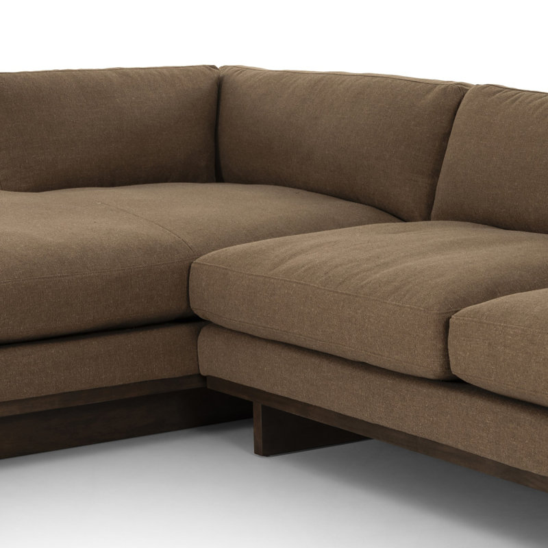 Everly Chaise Sectional, Left Hand Facing, 32" H x 133" W x 86" D, Antwerp Cafe Linen Blend