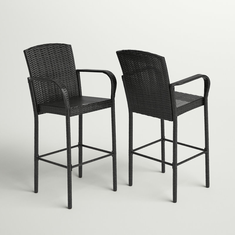 Tabouret de bar 47,2 po Bella, Noir