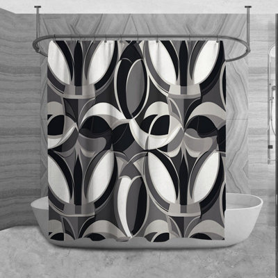 Motif de rideau de douche Funky gris