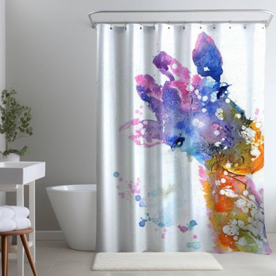 Charmon – Polyester Shower Curtain, Dye Sublimation Print, 71" W × 74" L
