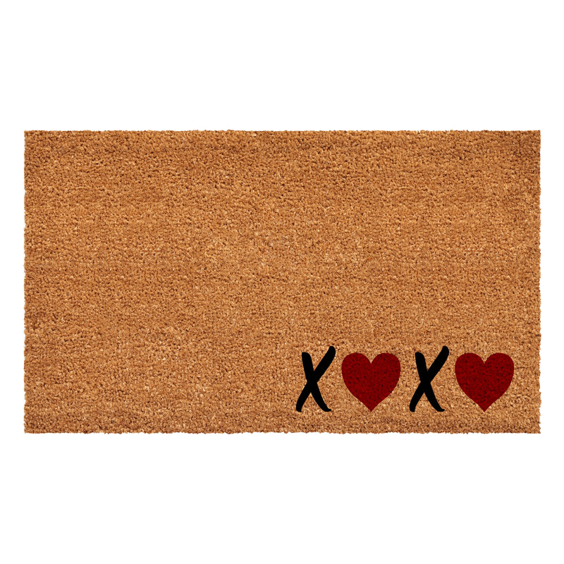 Tapis d'entrée et d'extérieur antidérapant Cambarville Xoxo, L 17 po x L 29 po