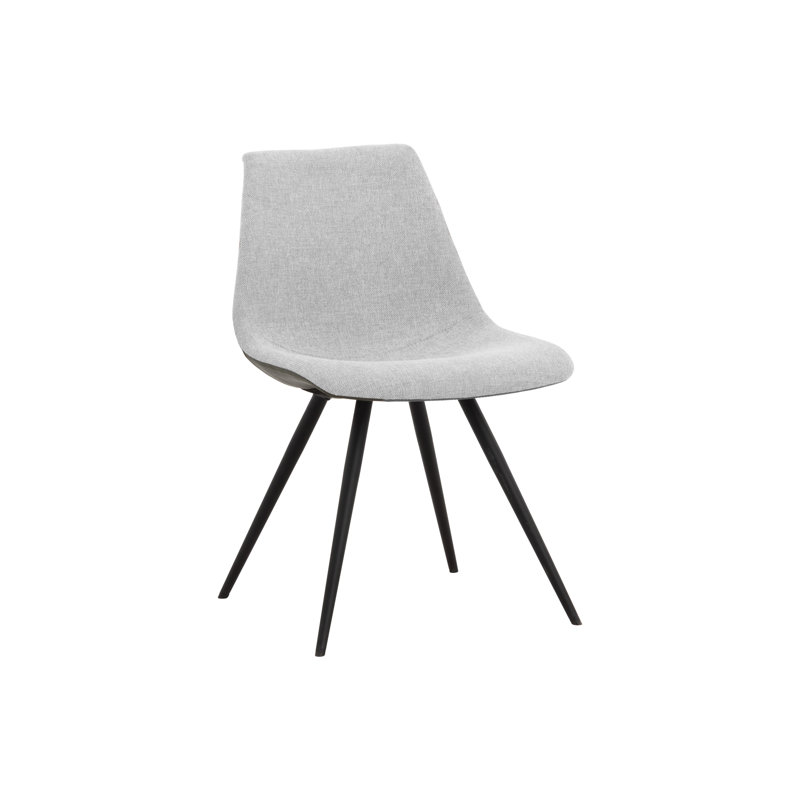 Lipa Upholstered Dining Chair, Belfast Heather Gray/Rosemary, Black