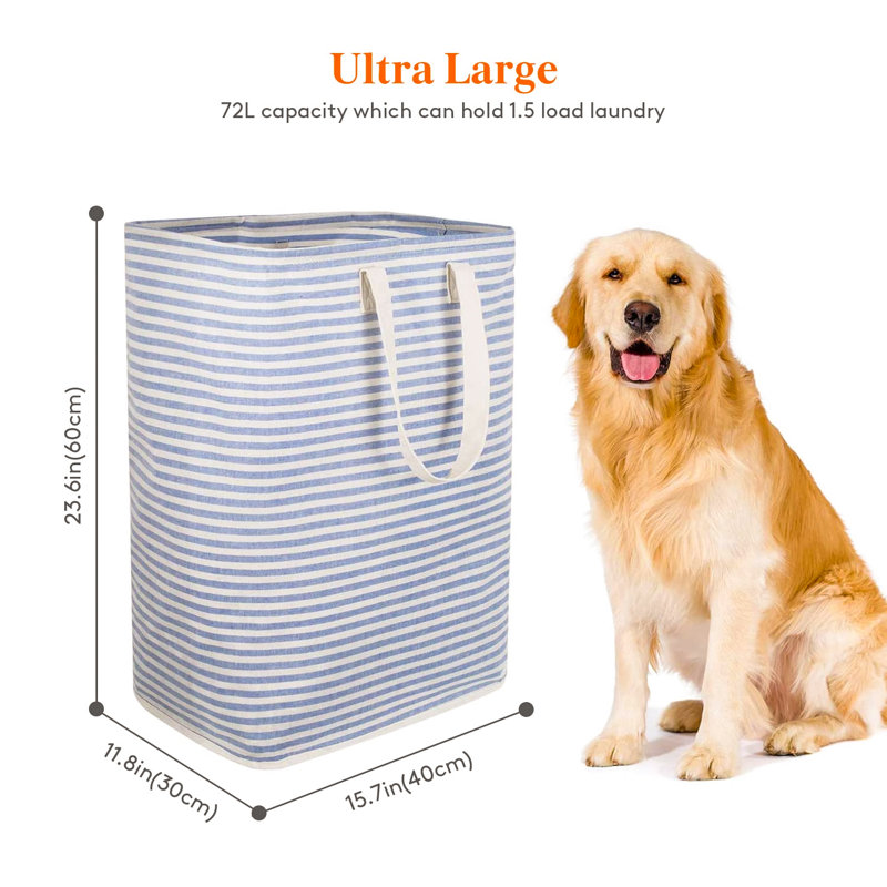 Laundry Basket with Handles, Dark Blue