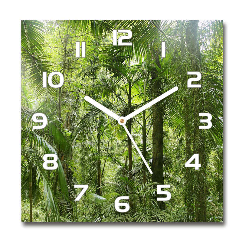 Harmehar Glass Wall Clock, White/Green