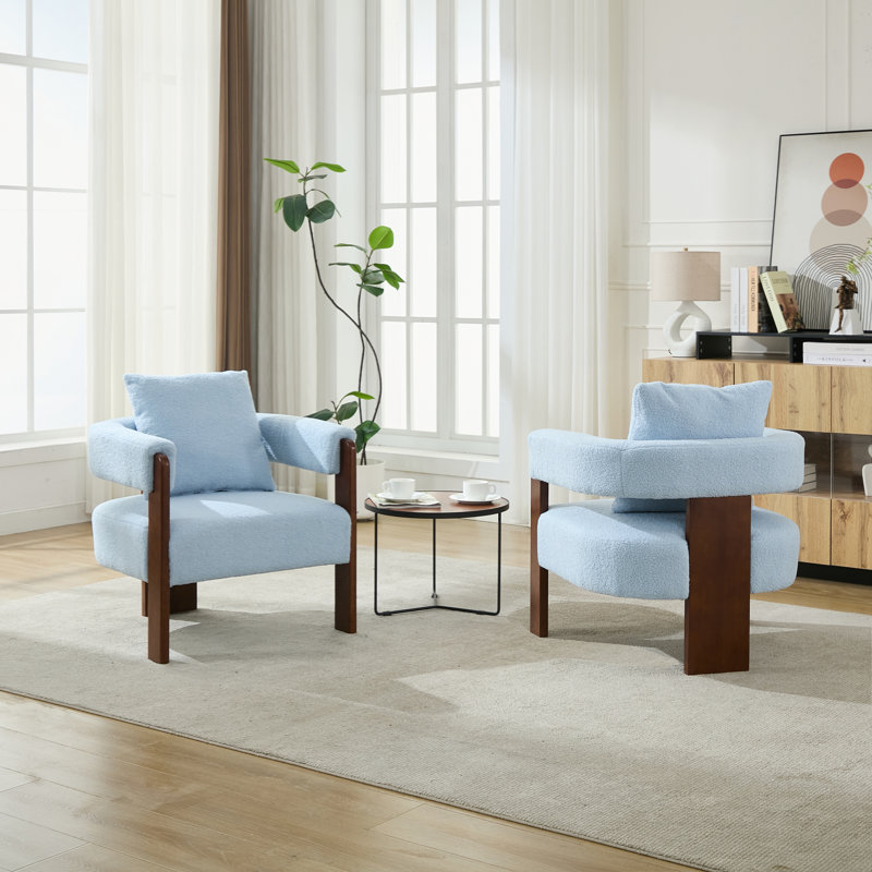 Chaise d'appoint rembourrée à 3 pieds, Blue