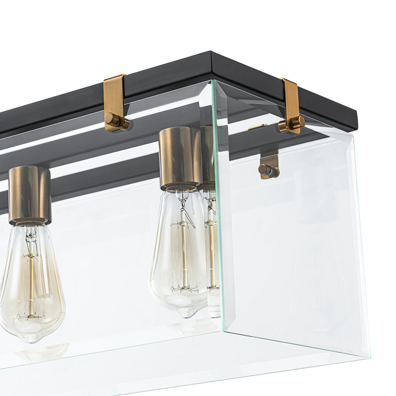 Lustre rectangulaire pour îlot de cuisine 5 lumières Modern