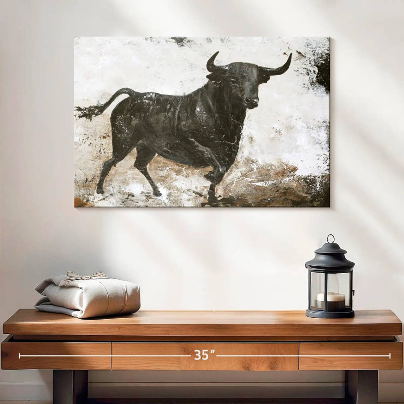 Brampt Black Bull, 16" H x 24" W