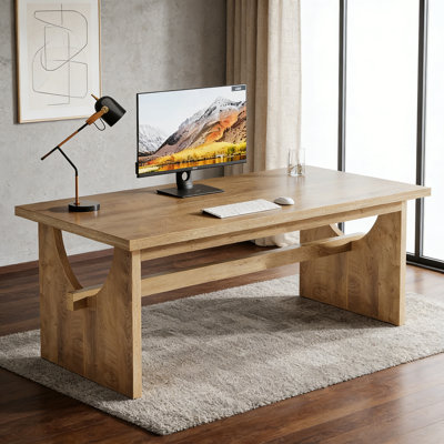 63" Farmhouse Executive Desk, Large Office Computer Desk & Conference Table