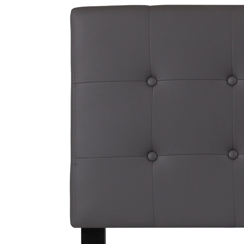 Ciriaca Button Tufted Upholstered Headboard, Gray, Twin
