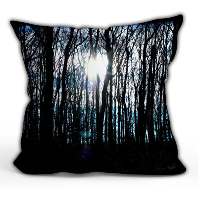 Silhouette Trees Throw Pillow