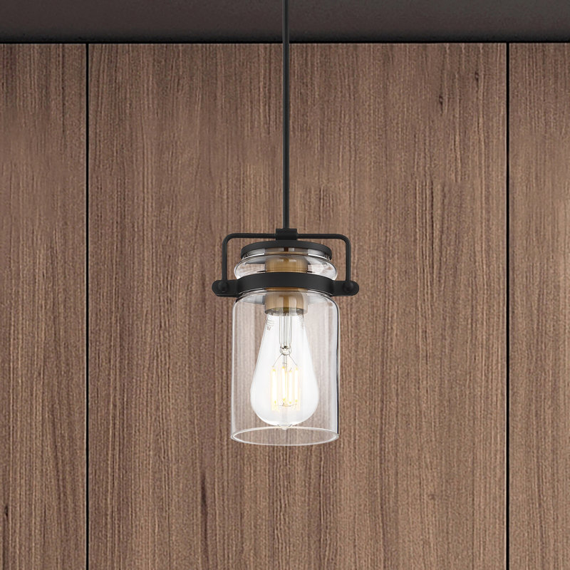 Luminaire suspendu en pot 1 lumière Malaki, Noir