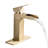 Waterfall Single Handle Bathroom Faucet In Brushed Gold. Deck-Mounted For Sinks. Stainless Steel. Pop Up Drain & Overflow. Accurate Water Flow Control. 1.2 Gpm. 9/16 In. Connection Size. 5.9 Spout-128724077