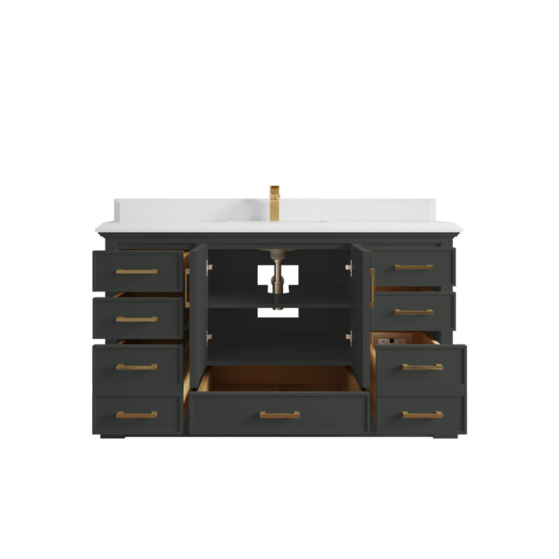 Meuble-lavabo simple avec plateau Charlotte 60