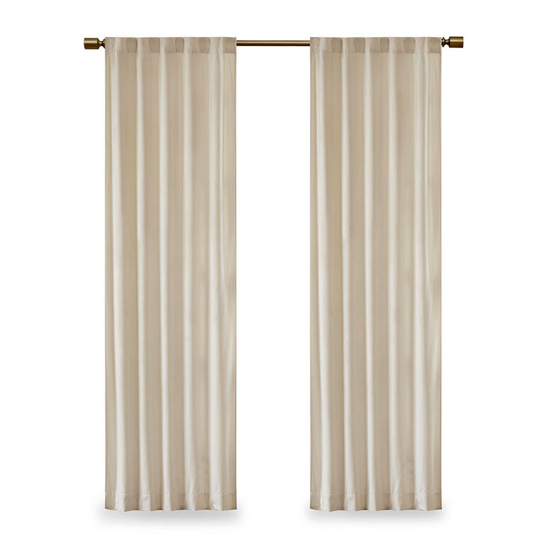 Paire de rideaux obscurcissant en velours de polyester avec passe-tringle, L 37,06 po x L 84,04 po, Ivoire ivoire