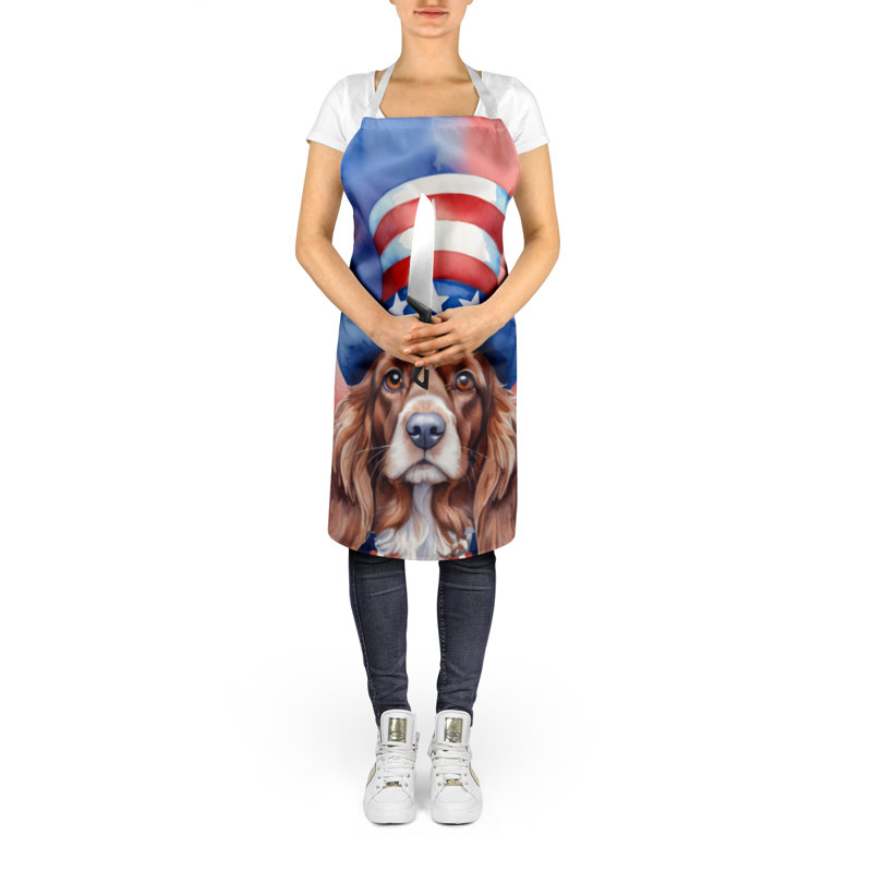 Patriotic American Apron, Brown English Cocker Spaniel