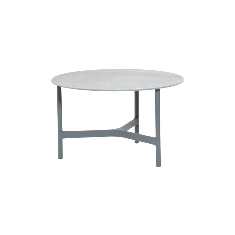 Twist Outdoor Round Teak Coffee Table, Teak/Black, 16.59" H x 27.6" W x 27.6" D