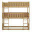 Lit superposé triple en bois, avec échelles, lit superposé détachable avec garde-corps-808159710