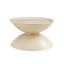 Ensemble de 2 tables basses rondes blanc laiteux avec plateau de table de bout polyvalent