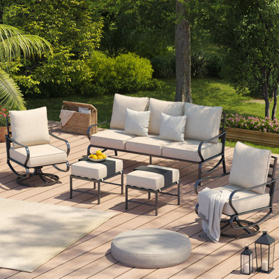 Charron 5 - Person Patio Conversation Set with Cushions