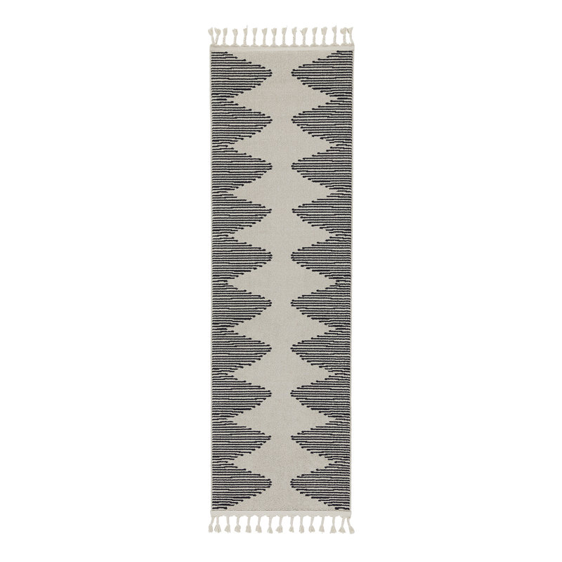 Loop-De-Loop Geometric Synthetic Area Rug, Runner 67 x 220cm