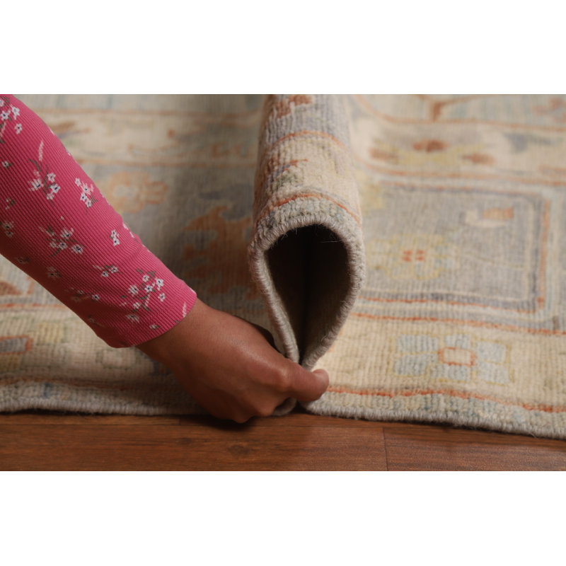 Light Blue Vegetable Dye Oushak Turkish Area Rug