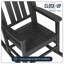 Ensemble de chaises berçantes toutes saisons avec table d'appoint, mobilier de patio 3 pièces à texture de bois, gris, confortable et durable
