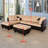 3 - Piece 103.5" Upholstered Fabric& Leather Sectional with Storage Ottoman-1255337008-1255337014