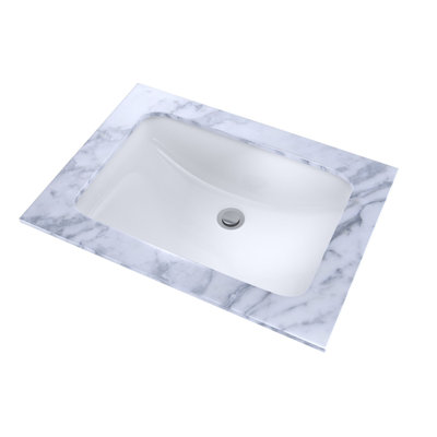 Augusta Vitreous China Rectangular Undermount Bathroom Sink with Overflow