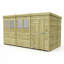 Total Sheds 12ft x 7ft Pent Garden Shed - Single Door - With Windows - Pressure Treated Timber - UK Manufactured
