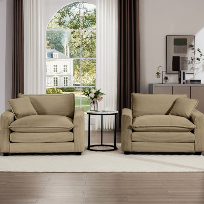 Velours côtelé brun clair 2 avec chaises simples - Élévation de l'intérieur de la chambre à coucher et du bureau pour plus de confort