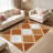 Brown Argyle   area rugs for Living Room, Soft and Comfortable, Suitable for all seasons, easy to maintain, machine washable Indoor floor mat, Under Table Farmhouse suitable for Bedroom, Dining Room, Study,  Balcony, Home Decor Patio-1501220345
