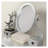 Moniya Silver Wood Makeup Vanity Table and Stool Set with Adjustable Oval Mirror and 3 Drawers