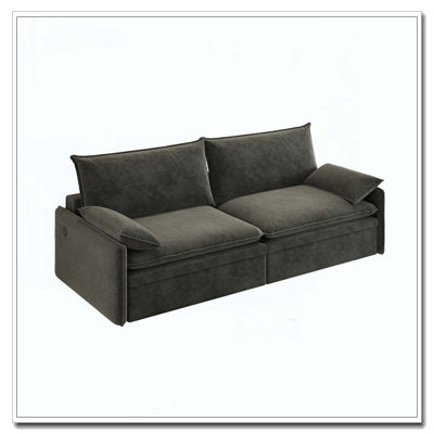 4-Seat Convertible Sleeper Sofa Bed - Chenille Fabric, Deep Seat, Modern Cloud Sofa With Storage, USB Port