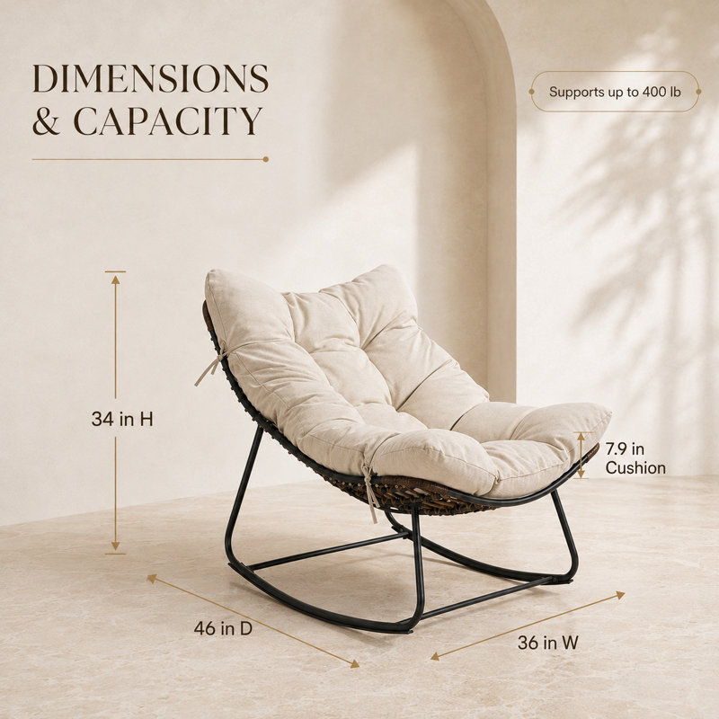 Chaise berçante Henadz, Beige