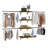 Heavy Duty Walk In Closet Organizers Garment Clothes Rack With 10 Hooks & 4 Expandable Hanger Rods-1991854551