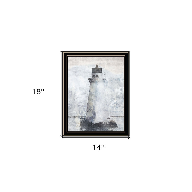 Phare noir, impression murale encadrée