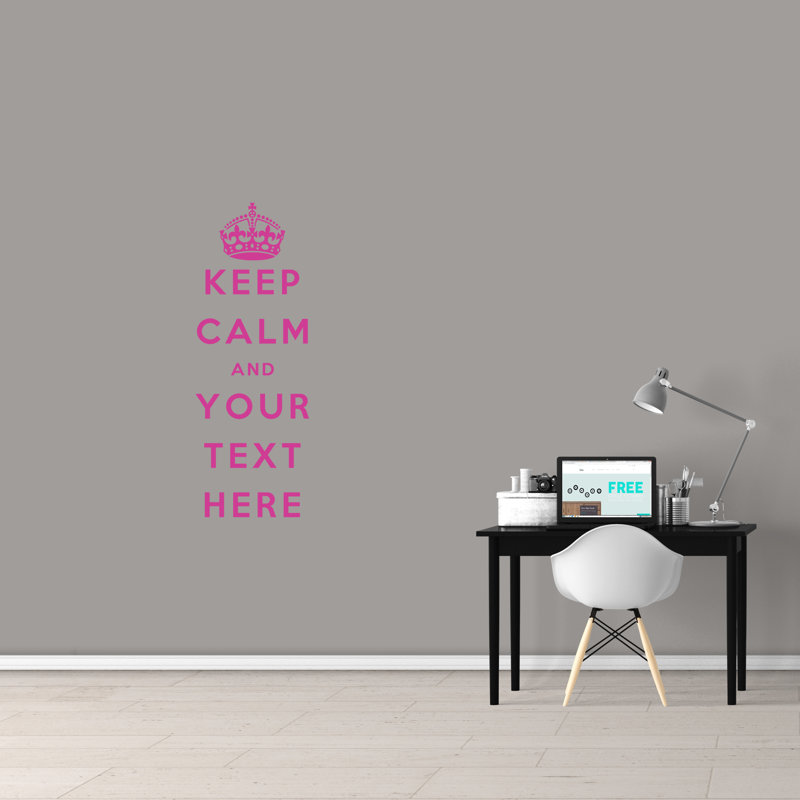 Adhésif décoratif «Keep Calm», Rose vif, Oui