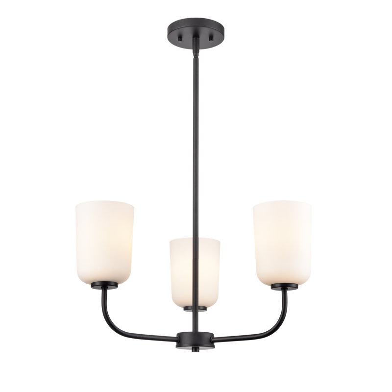 Lustre de 27 po de largeur Laphia, Noir mat, 3