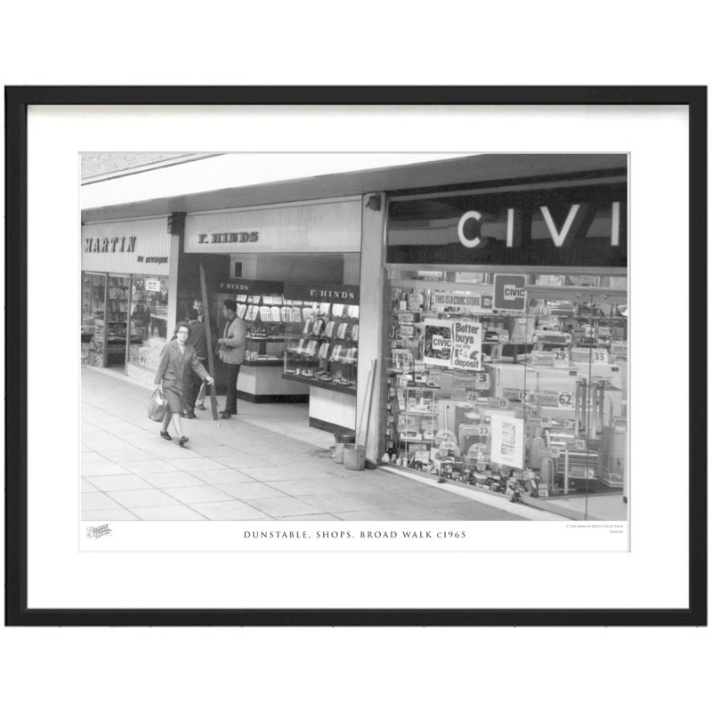 Dunstable, Shops, Broad Walk C1965 - Single Picture Frame Print, 40cm H X 50cm W x 2cm D