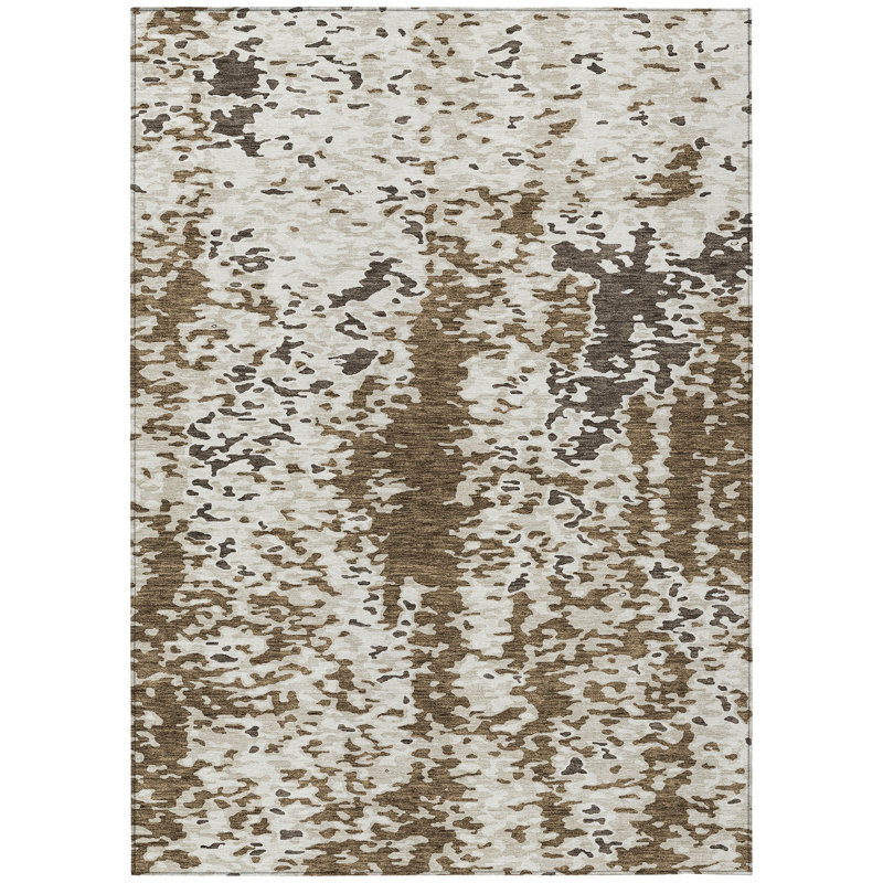 Aleg Washable Abstract Indoor / Outdoor Rug, Rectangle 1'8" x 2'6"