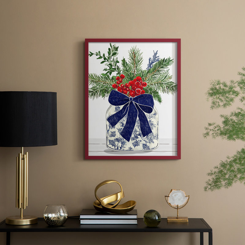 Reproduction encadrée - bois massif, H 11 po x l 9 po, Rouge