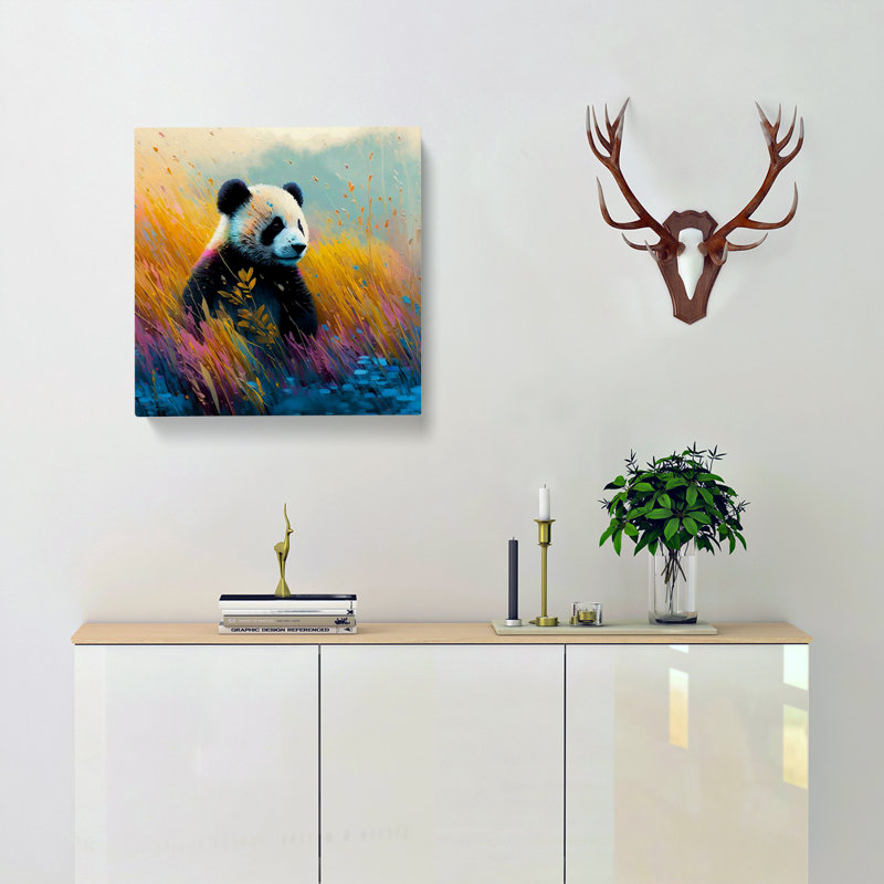 Panda Colour Field - No Frame Print, 50cm H x 50cm W x 3cm D