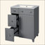 Meuble-lavabo 24 po avec lavabo en céramique, 2 tiroirs, 1 porte à fermeture en douceur-1920943542
