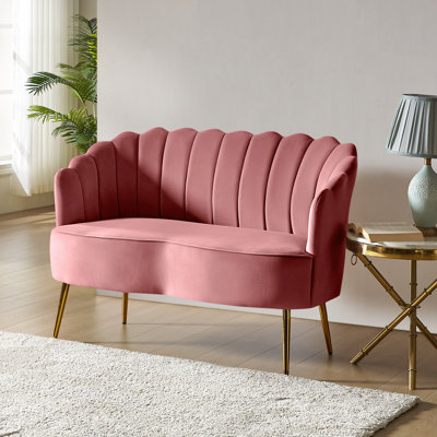 Hendrix Velvet Flared Arm Loveseat