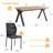 Farmhouse Dining Table Set For 4 To 6 People, Rustic Style Wood Kitchen Table Set-2091317476-2091317498
