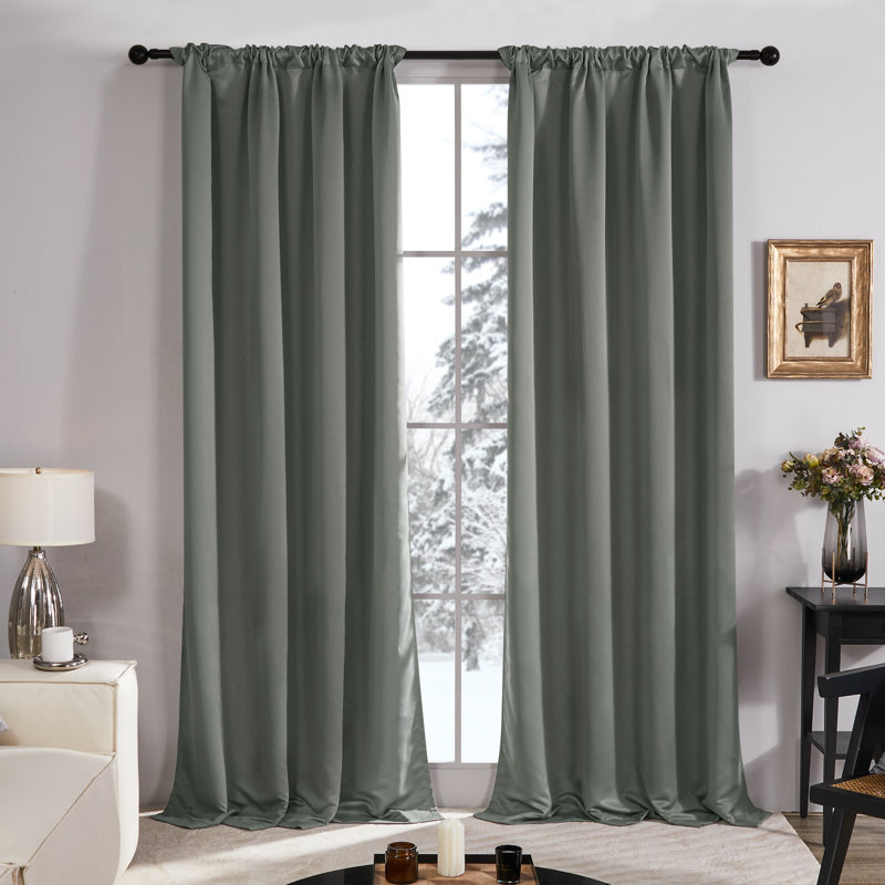 Wingard Blackout Curtain Pair, 52" W x 84" L, Dark Gray