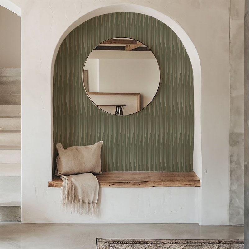 Kairos - Wallpaper by Sabrina Yvonne, Taupe, Faux Grasscloth
